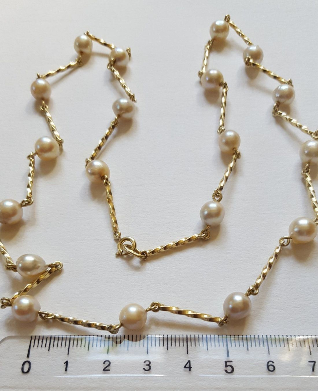 Catenine: Massiv 585 Gold Kette mit Perlen – Usato da Wald ZH venduto da Aniade 1