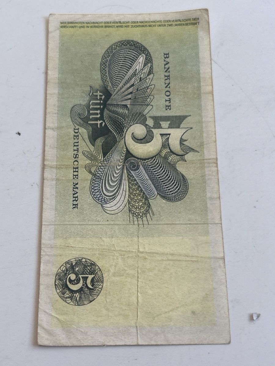 Banconote: 5 Deutsche Mark Banknote 1944 (S28) – Usato da Neuenhof venduto da SchnaeppliAllerlei 1