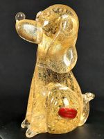 MURANO Glasfigur Hund- Goldstaub & Bullicante