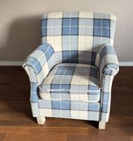 Einzelstück: Polstersessel blau kariert von Pfister