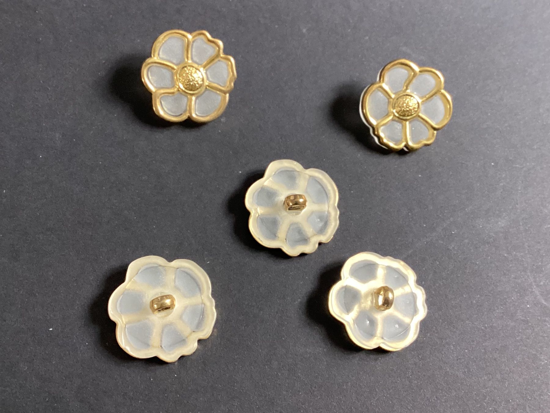 Bottoni: 5 Knöpfe aus Kunststoff, Blumendesign – Nuovo (secondo la descrizione) da Mörschwil venduto da Monzar 3