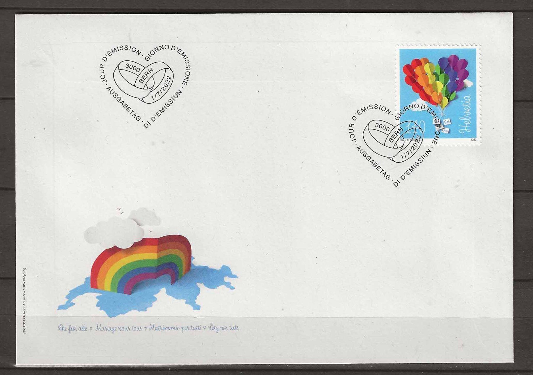 Tutti i francobolli: F1915 - FDC Mariage pour tous – Usato da Trélex venduto da Phil_Albert