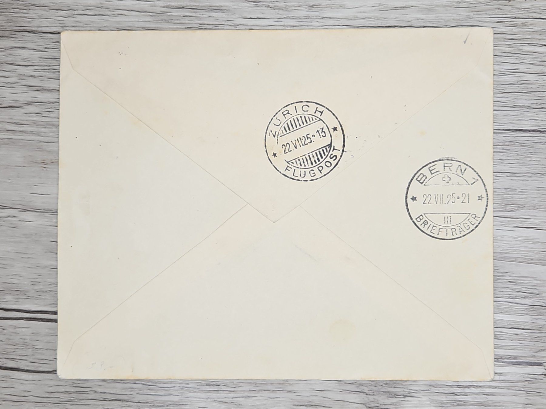 Tutti i francobolli: CL22 Enveloppe + Timbre Suisse 1925 – Usato da Cousset venduto da Patrick_Collections 1