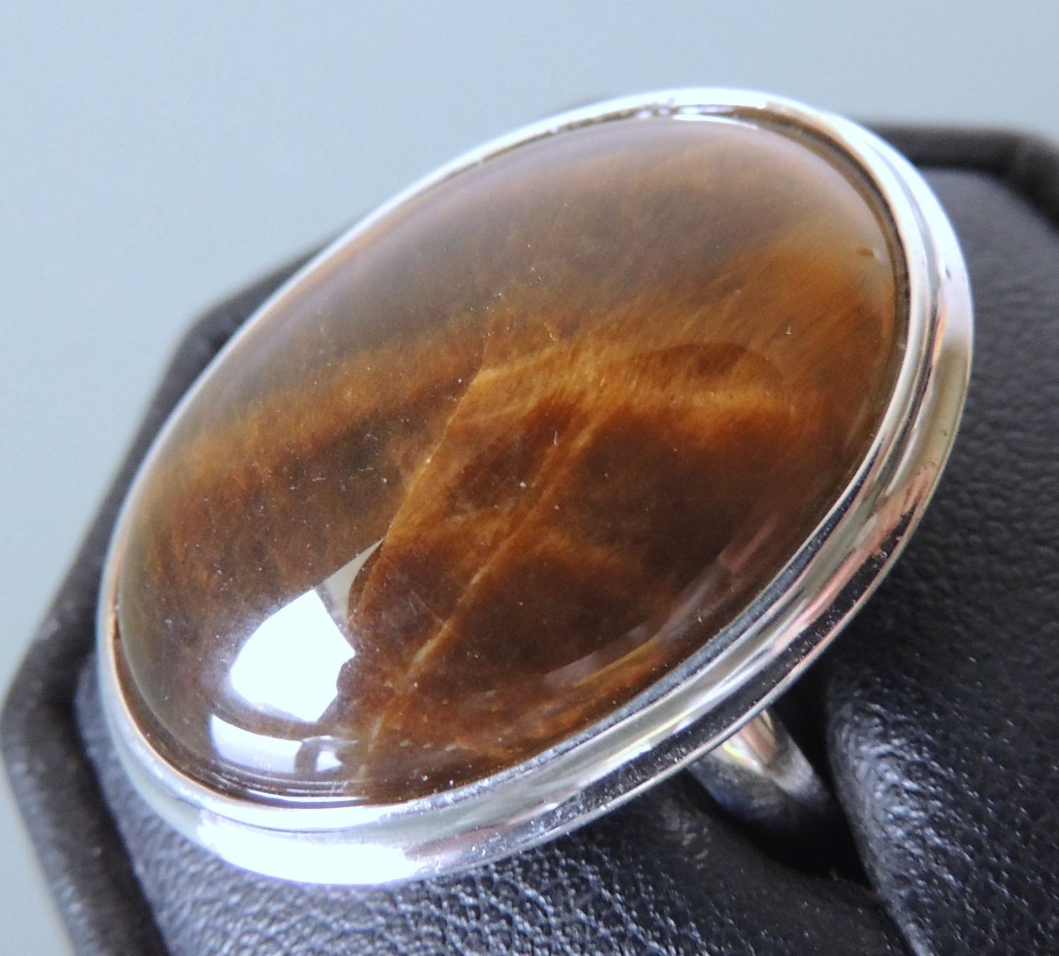 Anelli: Silber 925 Tigerauge Fingerring Gr. 59 – Nuovo e nell'imballaggio originale da Waldenburg venduto da schaller707 1