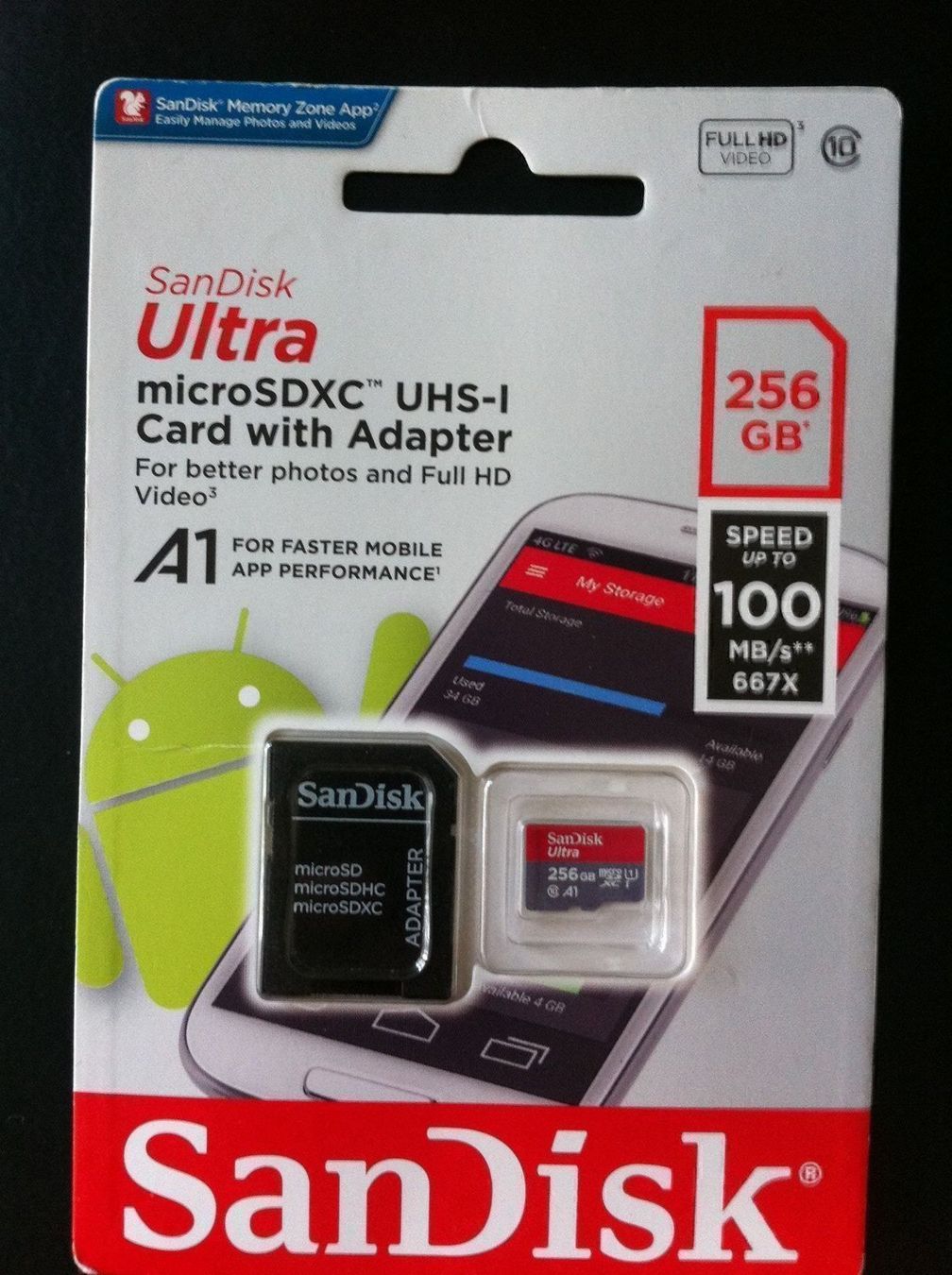 Sandisk Schede di memoria: 256GB SanDisk Ultra microSDXC (+Adapter) – Nuovo e nell'imballaggio originale da Widen venduto da Exchange01