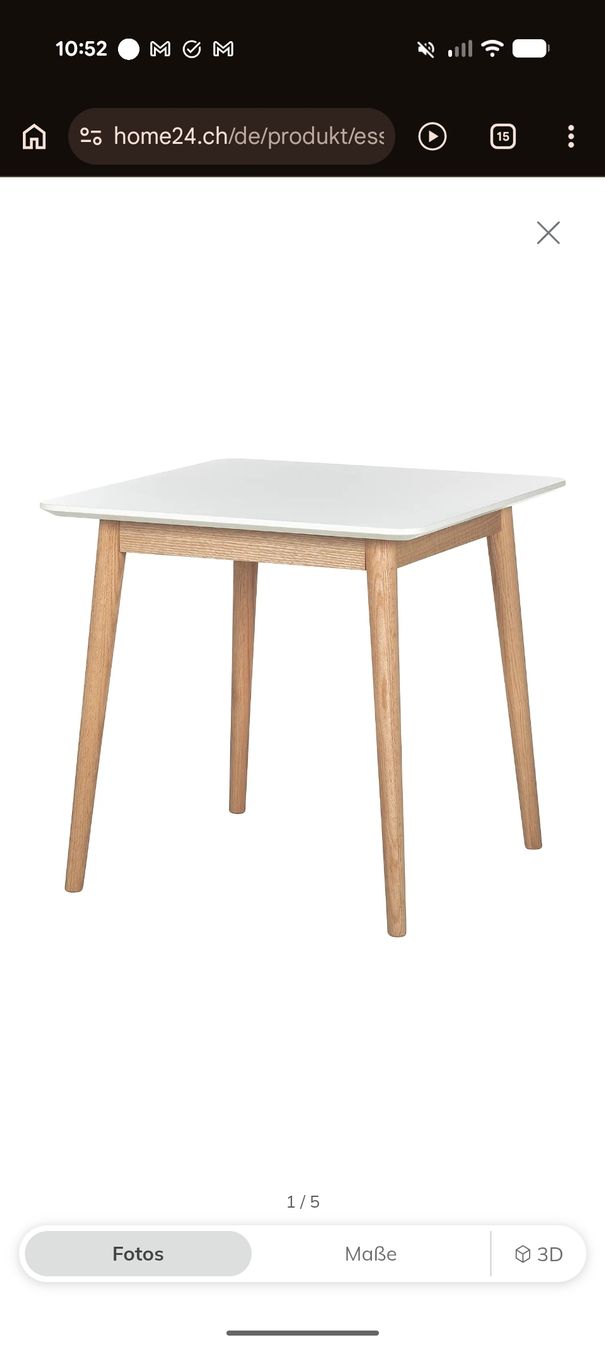 Tische: Esstisch LINDHOLM, Eiche teimassiv, 80x80cm – Gebraucht aus Uitikon Waldegg von rah_5p85