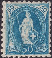 1888: Nr.70B ungebraucht mit sehr guter Zähnung, Kat: 2'200.