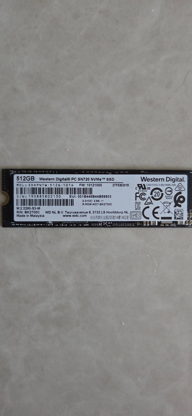 Western Digital Harddisks: Western Digital SN720 512GB SSD – Gebraucht aus Zihlschlacht von vogelgrip 1