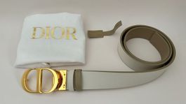 Dior Belt 30 Montaigne, reversible white/beige, 85cm x 3,5cm