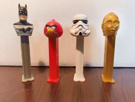 4 Vintage Pez Spender Angry Birds Star Wars Bat Man