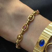 18KGP Goldene und Rosa Armkette 