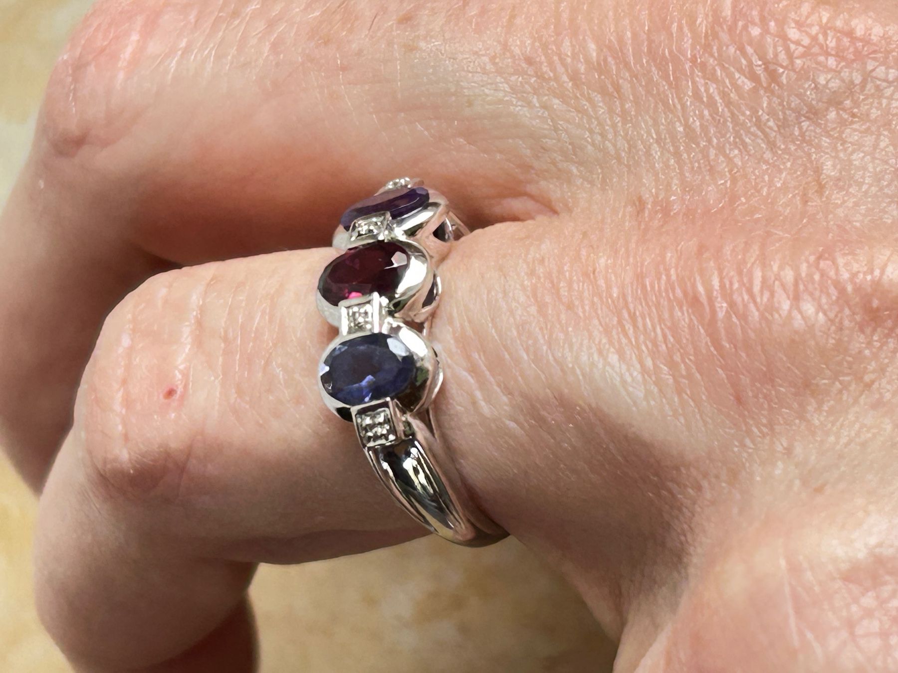 Ringe: Silber Ring 3 times violet – Gebraucht aus Dittingen von Bellevista 1