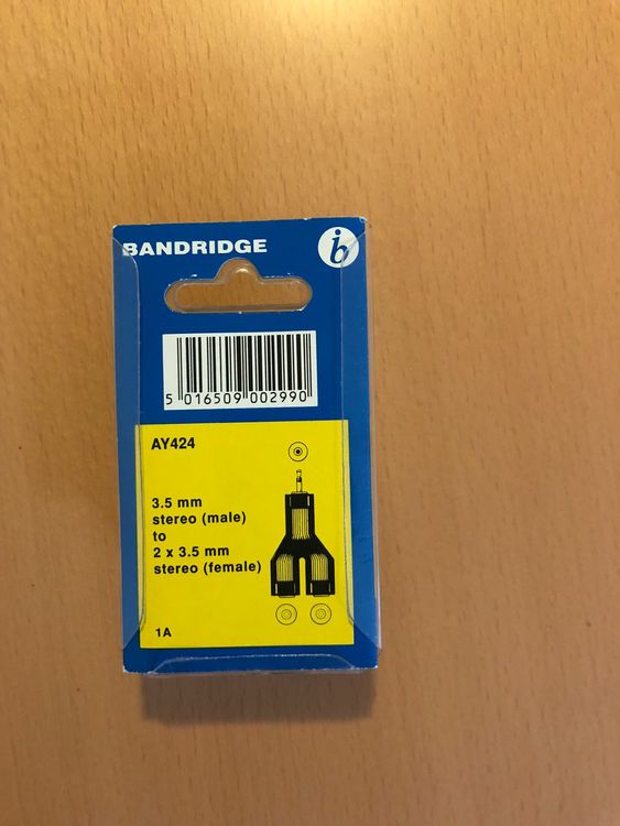 Kopfhörer-Adapter 1x3.5mm auf2x3.5mm, neu/Original-verpackt 2