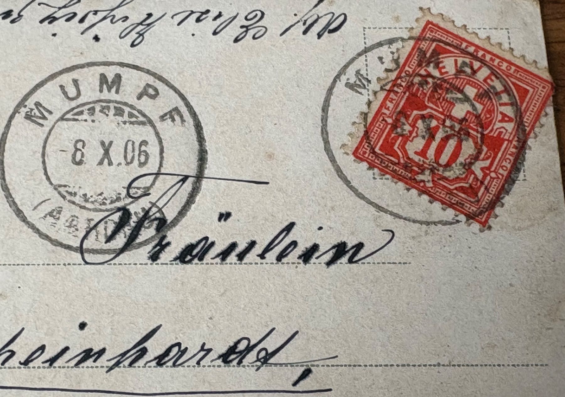 Cartes postales: Alte Ansichtskarte Mumpf Hotel Sonne Bachtal mit Stempel ... – D'occasion à Frick par Rukki 2