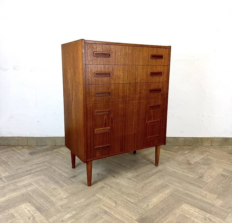 Cassettiere: Mid Century danish teak Highboard / drawer – Usato da basel venduto da vintory.ch 1