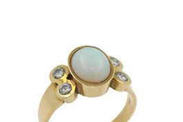 Vintage Opal Brillant Ring in 18K Gelbgold *S2836