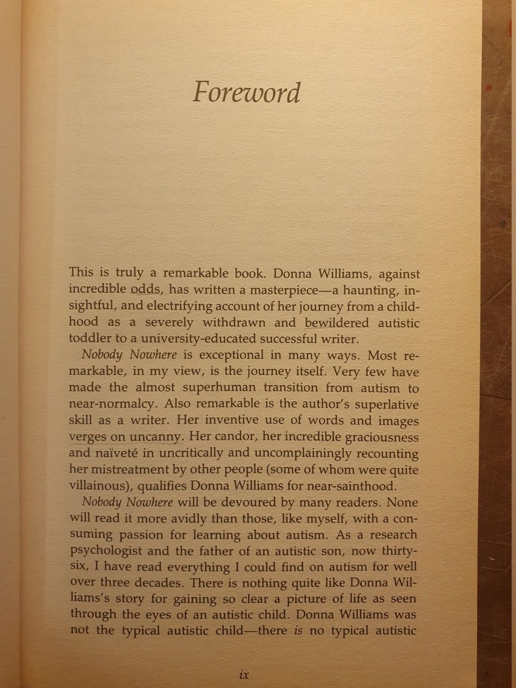 Libri: Nobody Nowhere - Donna Williams – Usato da Zürich venduto da loosebone 4