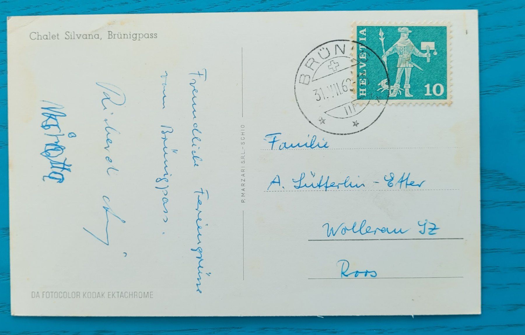 Cartoline postali: BRÜNIGPASS   Chalet Silvana Passhöhe Berner Oberland – Usato da SCHÜBELBACH venduto da CoKaHa 1