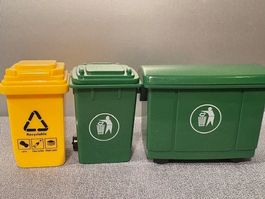 Miniatur Abfall Kübel Set, Recycling, Sammlerstück, Top!