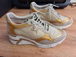 neuwertige Absatz-Sneaker von CETTI Gr. 39 beige-gold
