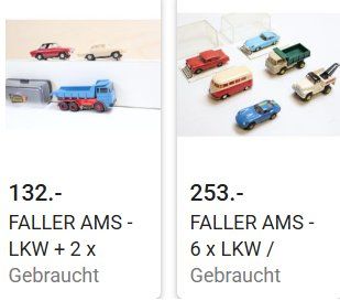 Modellini di ferrovie: FALLER AMS - 2 x Autos mit Motor + Schienen – Usato da Winterthur venduto da Monstera 9