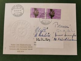Bundesrat Autogramme 1974  Unikat  Bundesverfassung  Politik