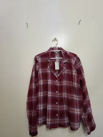 Chemise Tommy Hilfiger à carreaux bordeaux, S/M, neuve!
