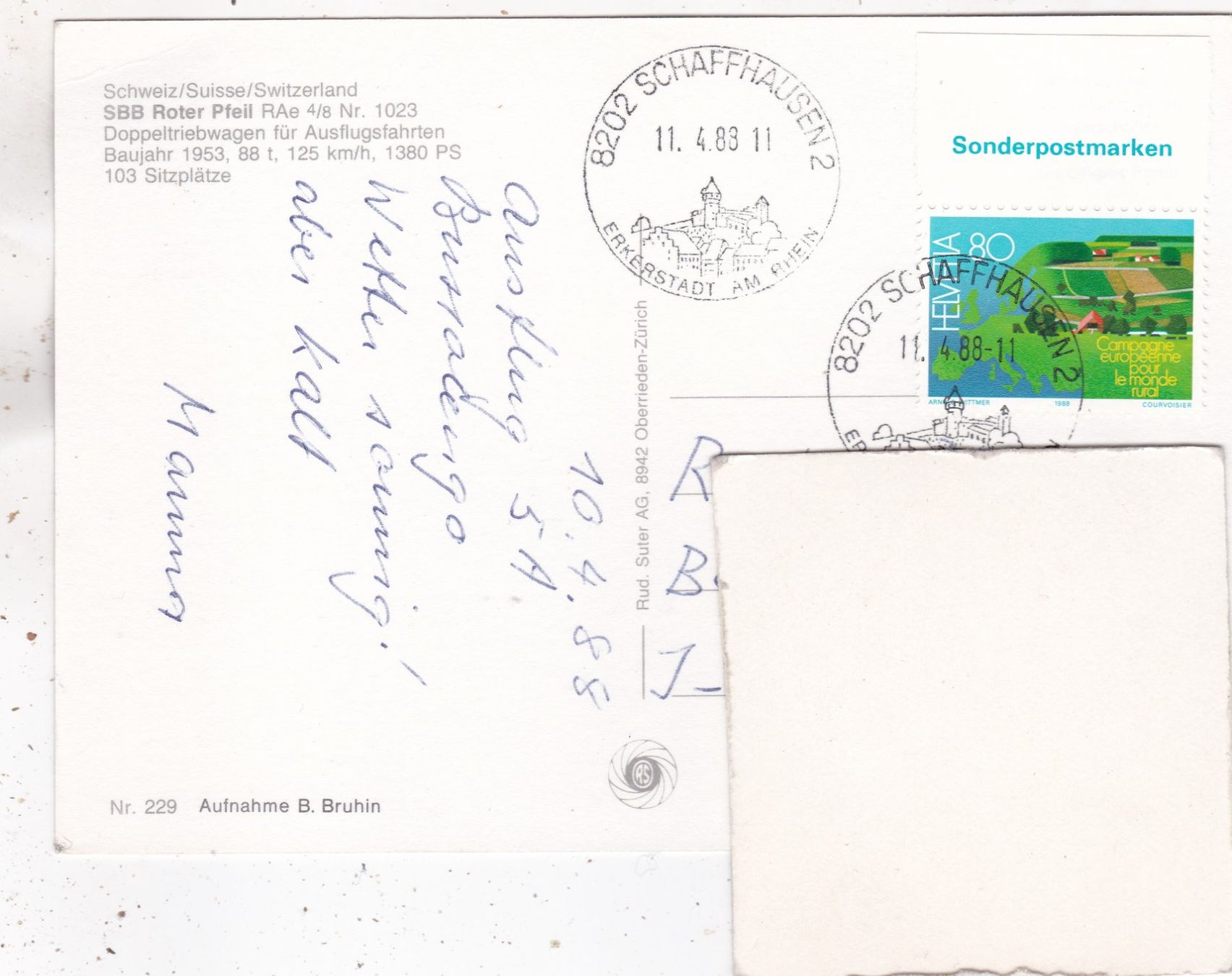 Cartoline postali: Schaffhausen Roter Pfeil 1988 – Usato da Herisau venduto da Lisegrat2008 1