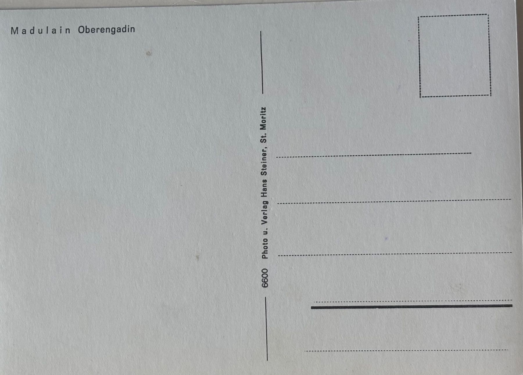 Cartoline postali: Hans Steiner, St. Moritz - Madulain, Oberengadin – Usato da Frauenfeld venduto da Merk52 1