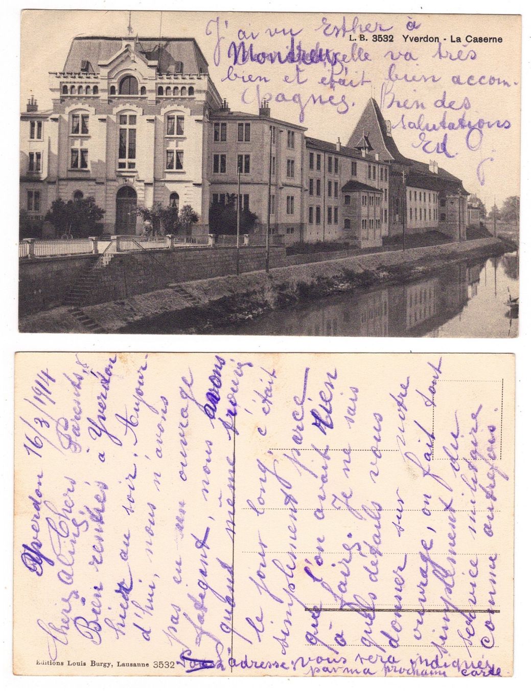 Cartoline postali: Yverdon, la caserne – Usato da La Tour-de-Peilz venduto da amjust