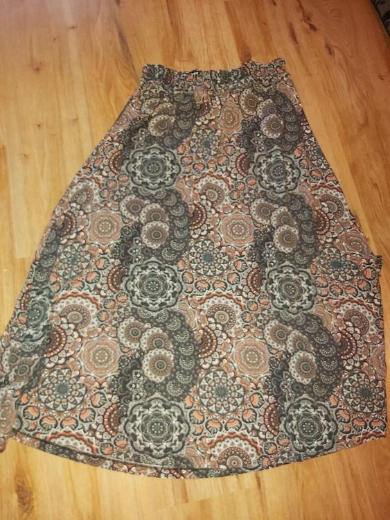 Jupe Longue Évasée Beige Patrice Breal Taille 44 - Longueur 88cm, Occasion Très Bon État