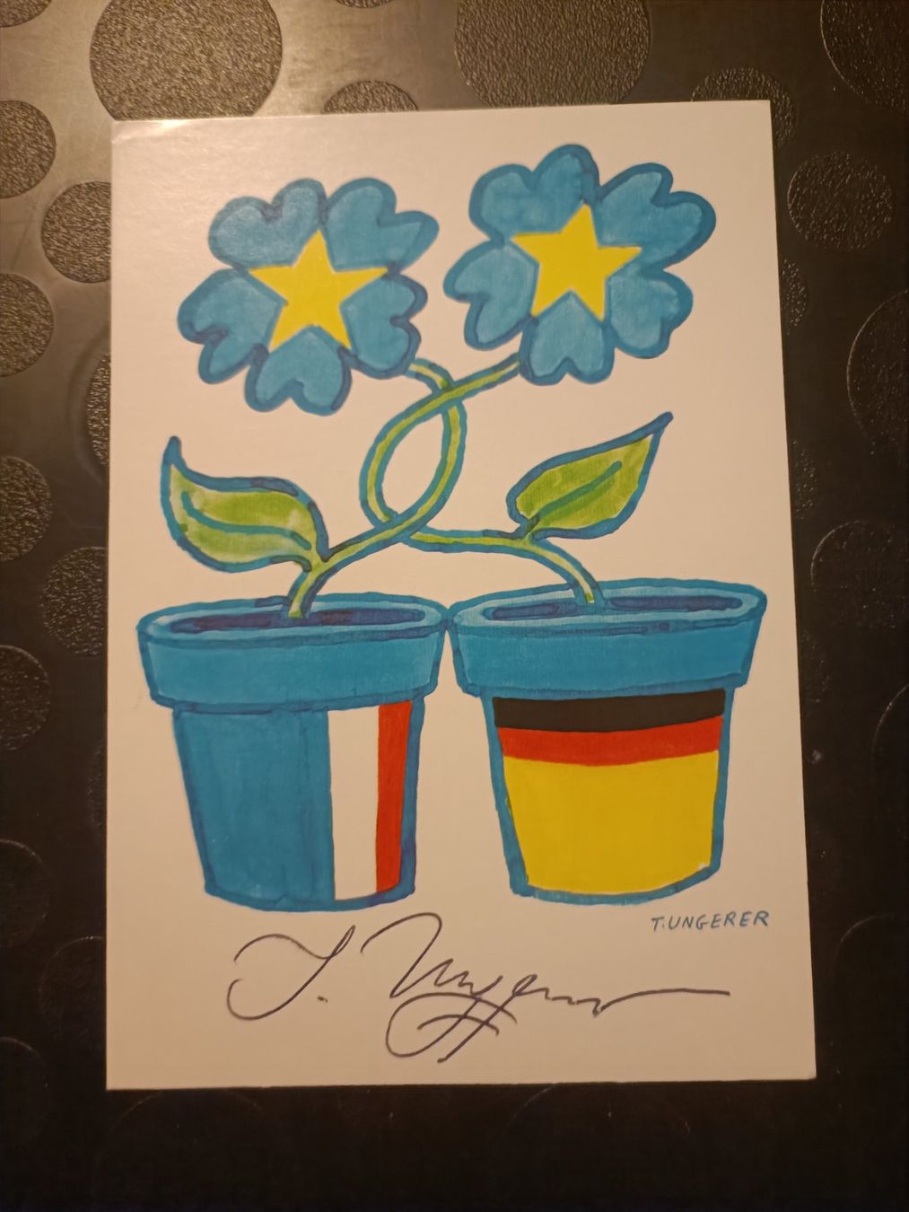 Autografi: Tomi Ungerer - handsignierte Kunstpostkarte – Usato da Menziken venduto da Artographs