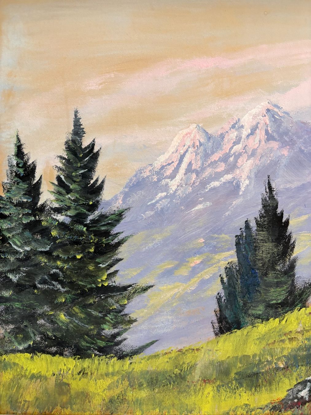 Gemälde: 81 cm breitx61 cm hoch/Gemälde wunderschöne Berglandschaft – Gebraucht aus Ottenbach von TimelessEmotions. 6