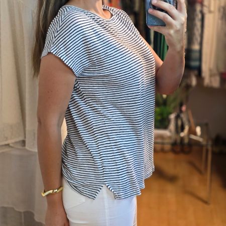 Manor Damen Leinen Shirt Streifen Sommer Linen Top S / M