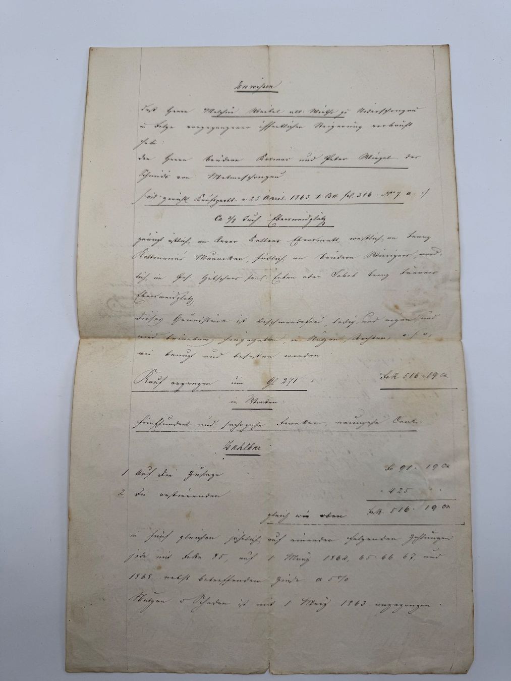 Documenti: Seltenes Dokument  1863 – Usato da Sachseln venduto da BONATI01 1