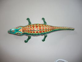 Blechspielzeug mit Aufzug Krokodil