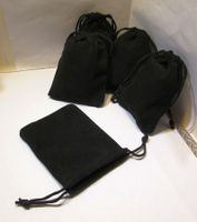 NEUE schwarze Schmuckbeutel aus Samt 5x7cm 5 Stück
