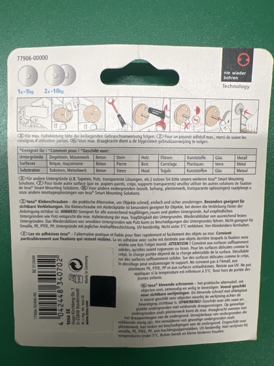 Tesa Eisenwaren: tesa Klebeschraube 2x 5kg neu – Neu und originalverpackt aus Hunzenschwil von jaeggi1978 1