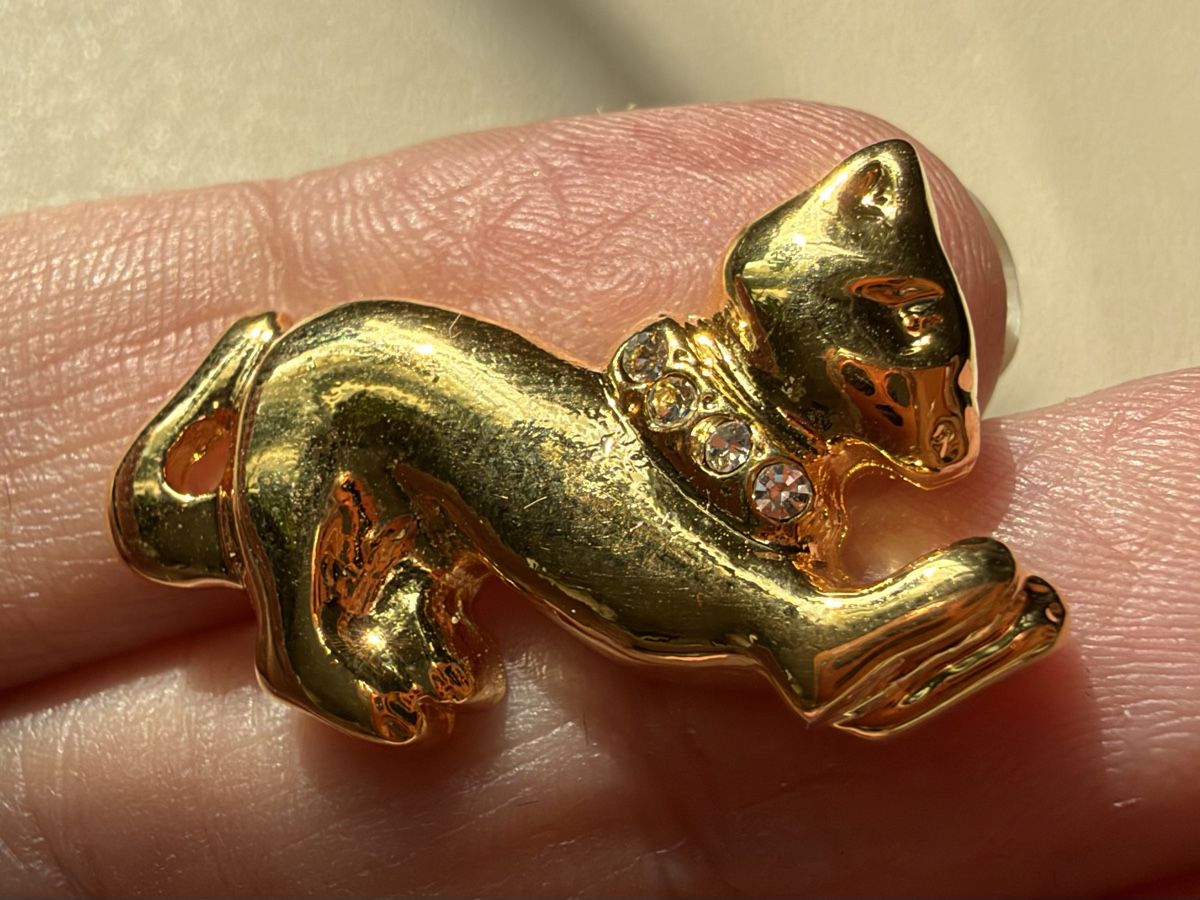 Spille & Fermagli: Pin/brosche Katzen mit Glitzer Vintage – Usato da Lamone venduto da LaCantinaMagica 1