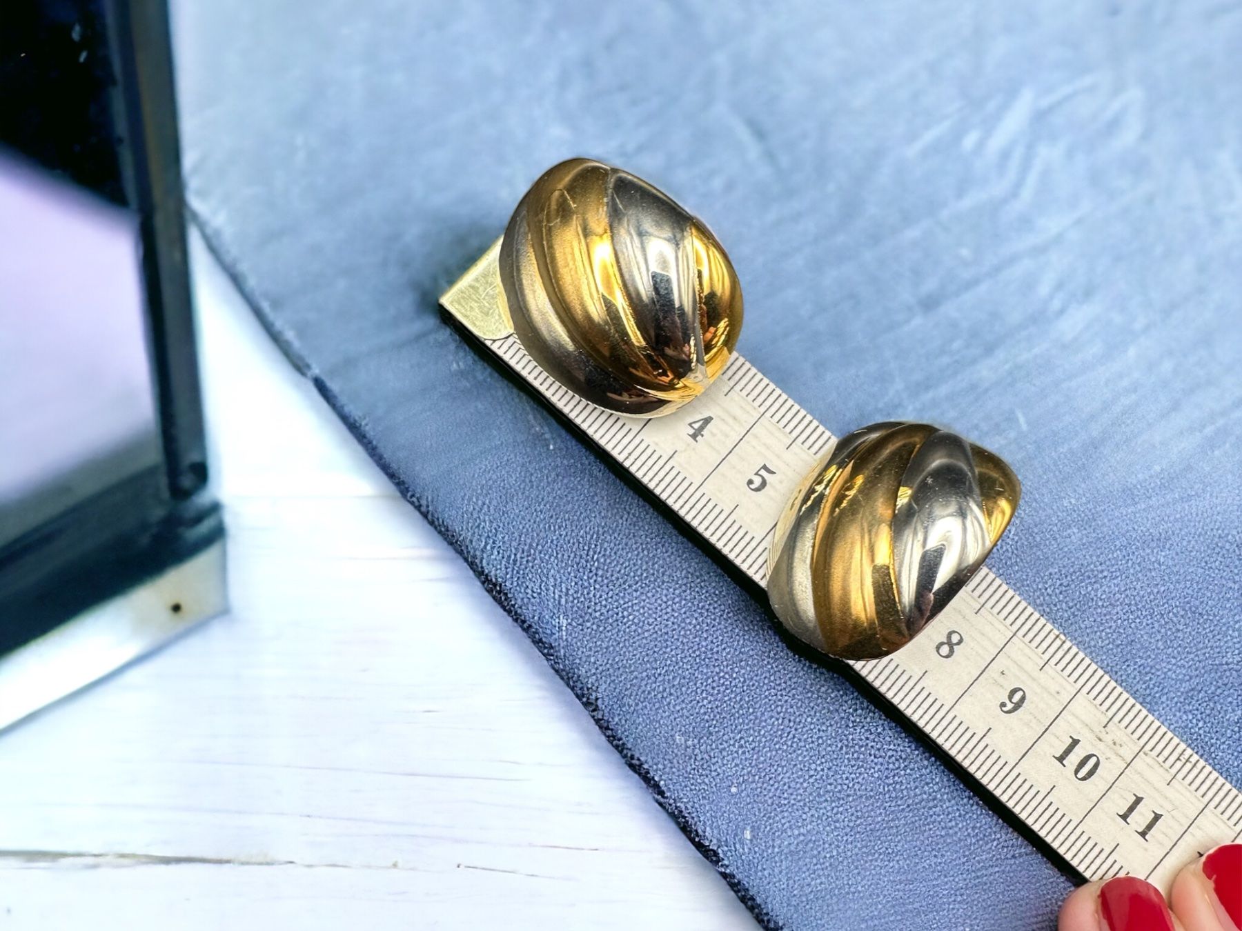 Ohrringe & -stecker: Ohrringe Clips, Vintage, zweifarbig – Gebraucht aus Lamone von LaCantinaMagica 7