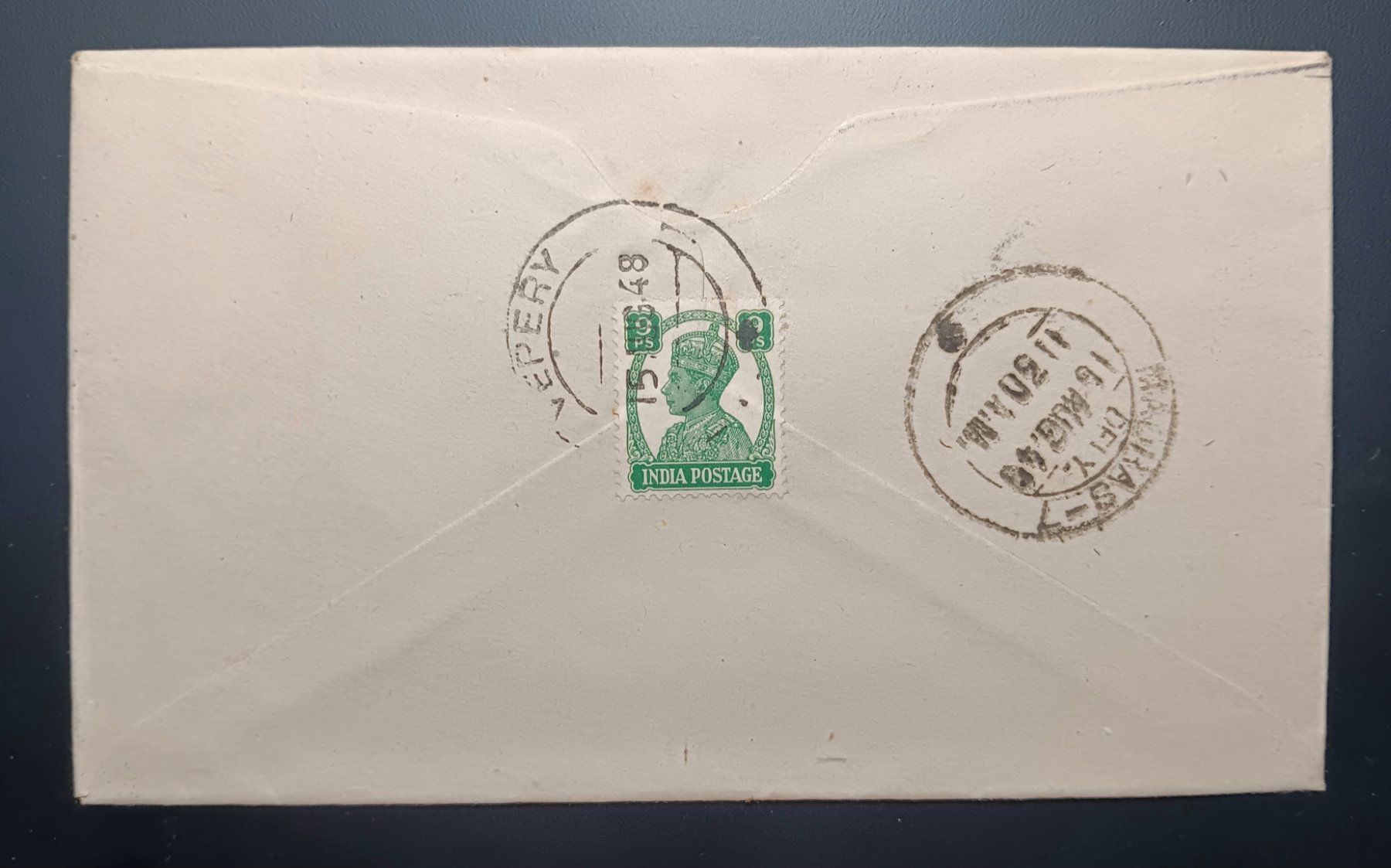 Tutti i francobolli: INDIEN, FDC NACH MADRAS 1948 – Usato da Holderbank AG venduto da DINOS-PHILA 1