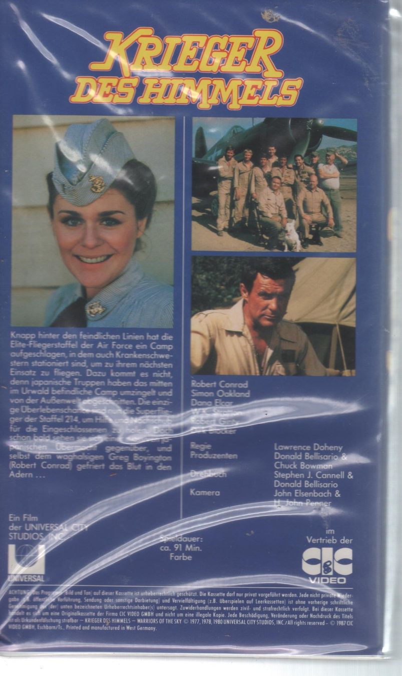 Tutti i VHS: Krieger des Himmels VHS CIC Video 1204 – Usato da Remetschwil venduto da Privatflohmi 1