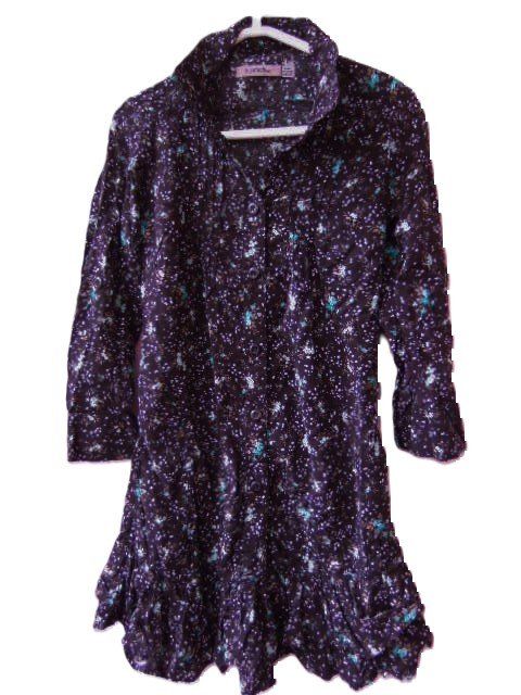 Vestiti & Gonne: Gr. 122 / 128 BlusenKleid mit türkis Blümchen – Usato da Basel venduto da FRAU.ZAUBER.MOND