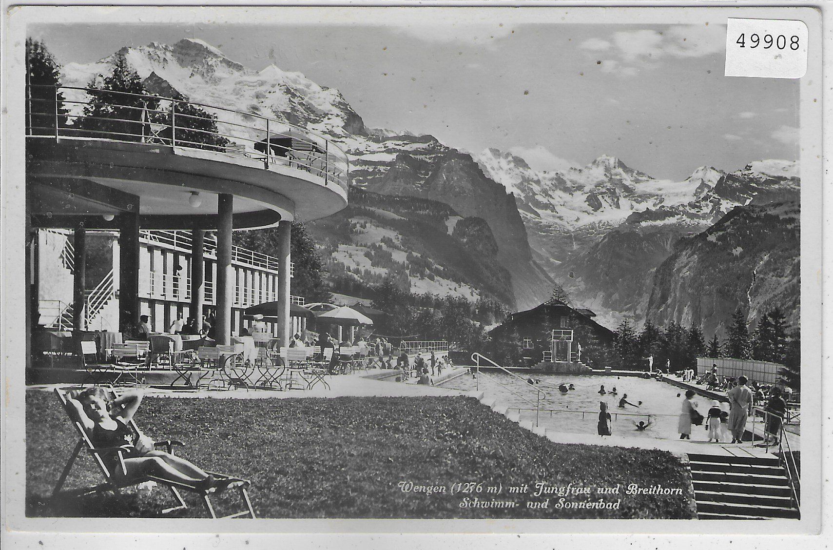 Cartoline postali: Wengen - Schwimm- und Sonnenbad – Usato da Ettingen venduto da Kartenplanet