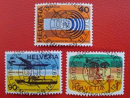 UIT 1976: Nr.11-13, Serie mit ET-Vollstempel, sehr sauber.