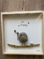 Steinbild Vogel , be happy happy 