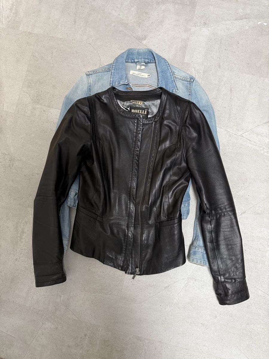 Kleiderpakete: Damenjacke Kombo - echtes Leder & Denim – Gebraucht aus Olten von _Dimi_