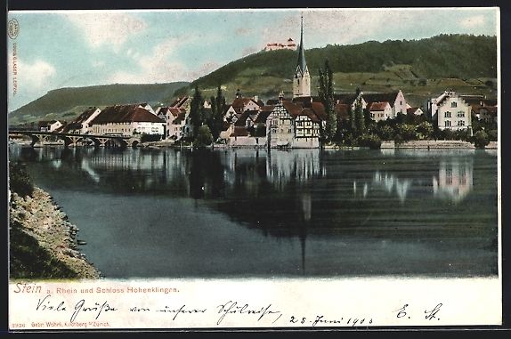 Cartoline postali: Stein a. Rhein, Ortsansicht mit Schloss  – Usato da Berlin venduto da bartko-reher