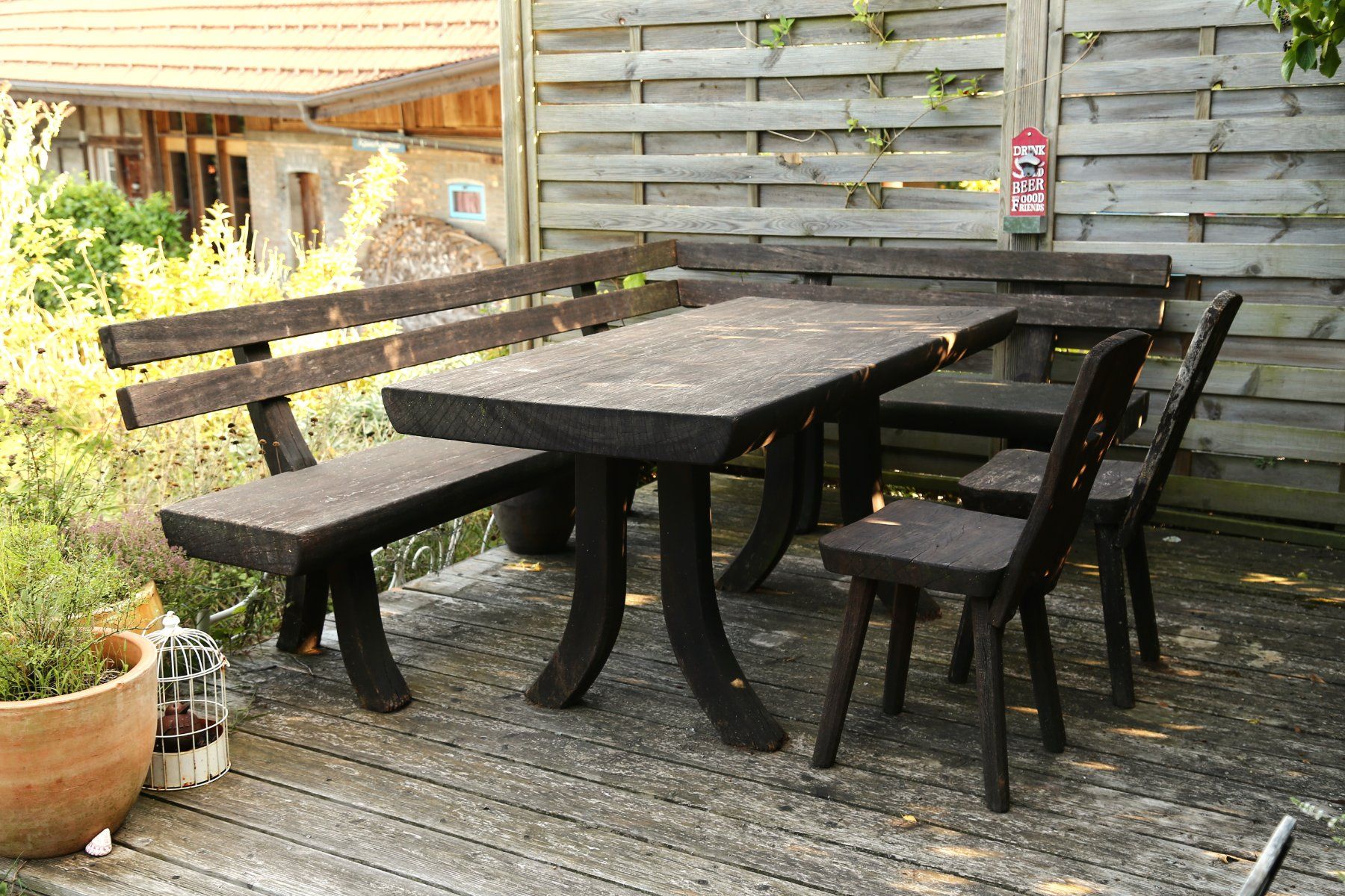 Set de table et chaises: BAUMSTAMMTISCH mit Eckbank und 2 Stühlen. – D'occasion à Kirchberg BE par toviba 2