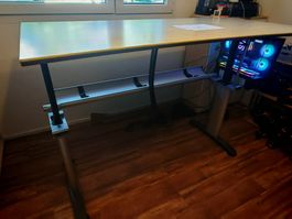 Hochwertiger Bürotisch 180x90cm Höhenverstellbar + PC Halter
